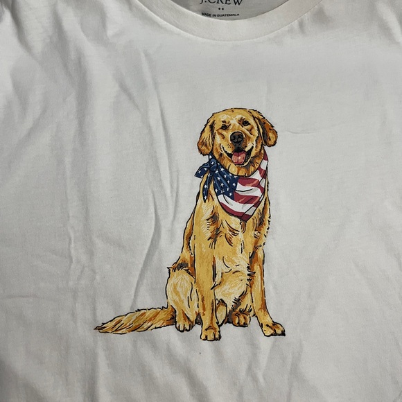 NWT - J. Crew “US Flag Dog” Adult Short Sleeve Tee - Men XL, XXL/Women XXL, 3XL - Picture 5 of 10